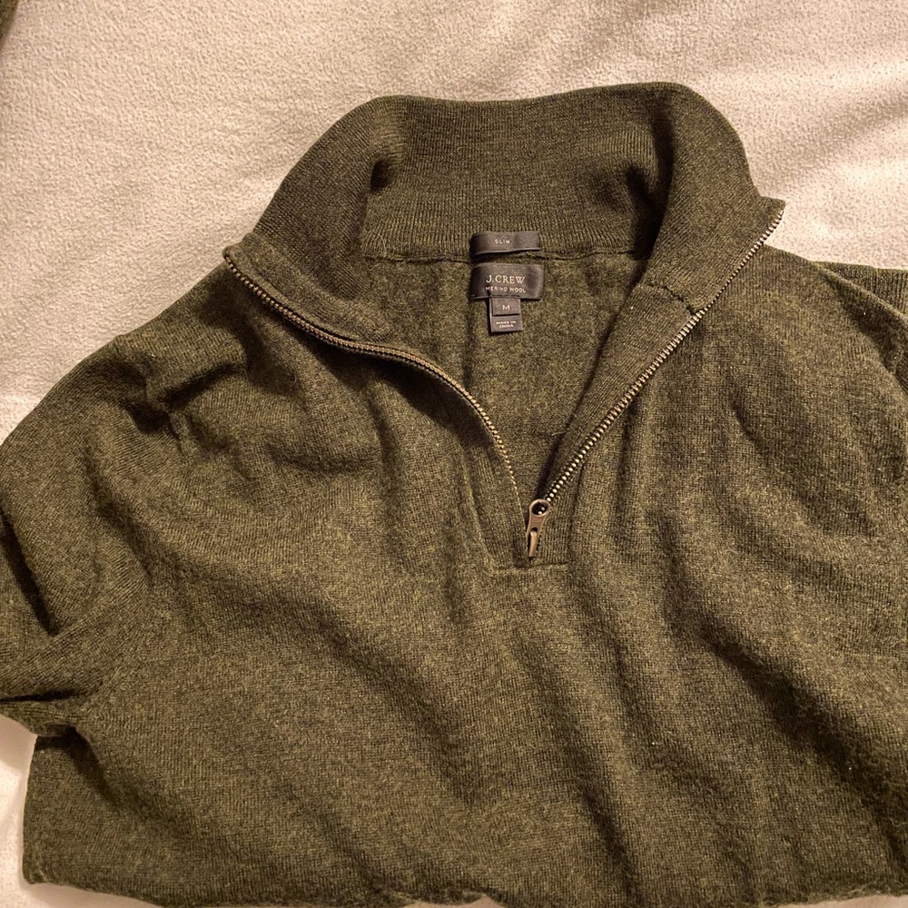 J Crew Quarter Zip Sweater Slim M